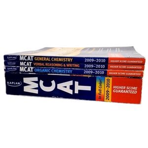 Kaplan MCAT 4-book Subject Review 2009-2010 Test Prep. High Score Guarantee